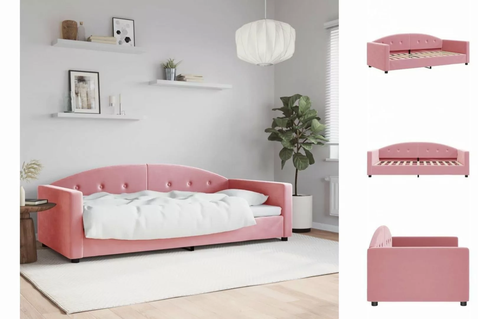 vidaXL Gästebett Tagesbett Rosa 90x200 cm Samt Gästebett Gästecouch Gästeso günstig online kaufen