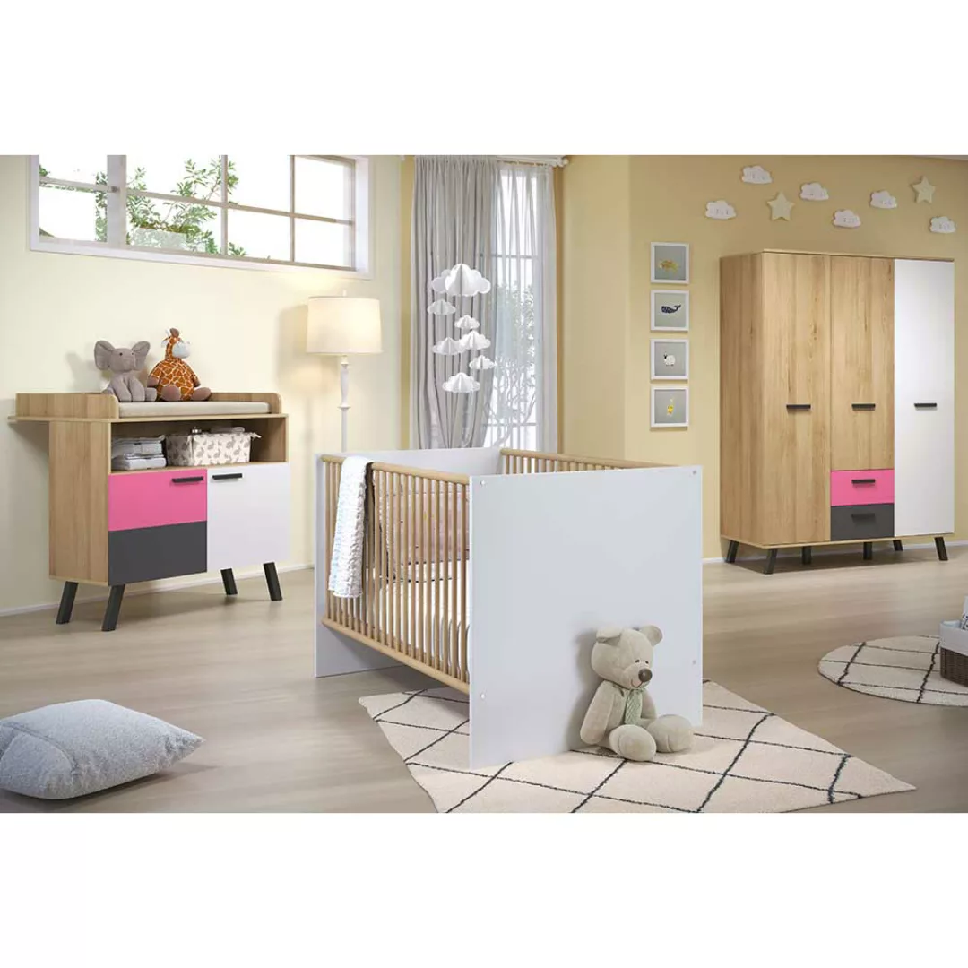 Babyzimmer komplett Set mehrfarbig mit Wechselfronten (dreiteilig) günstig online kaufen
