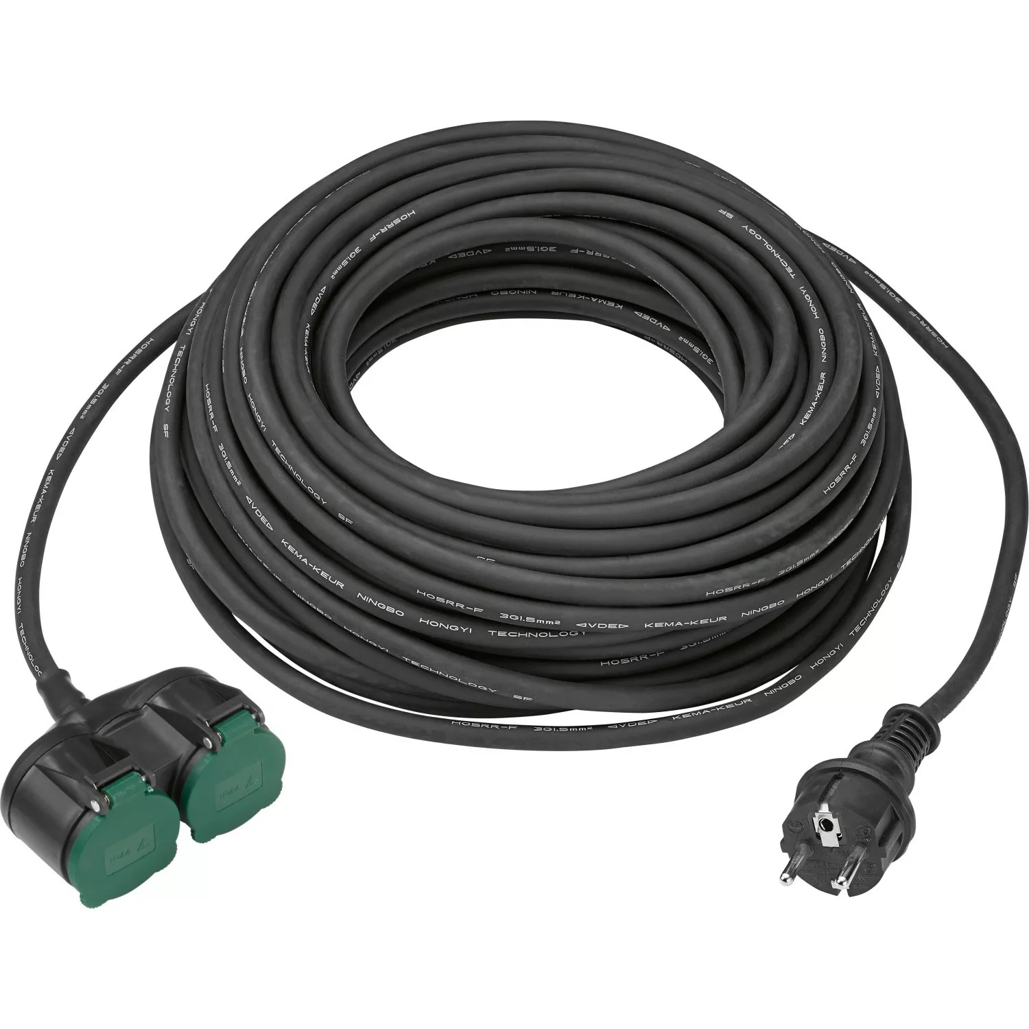 Gummiverlängerung mit Stecker 20 m Schwarz H07RN-F3G günstig online kaufen