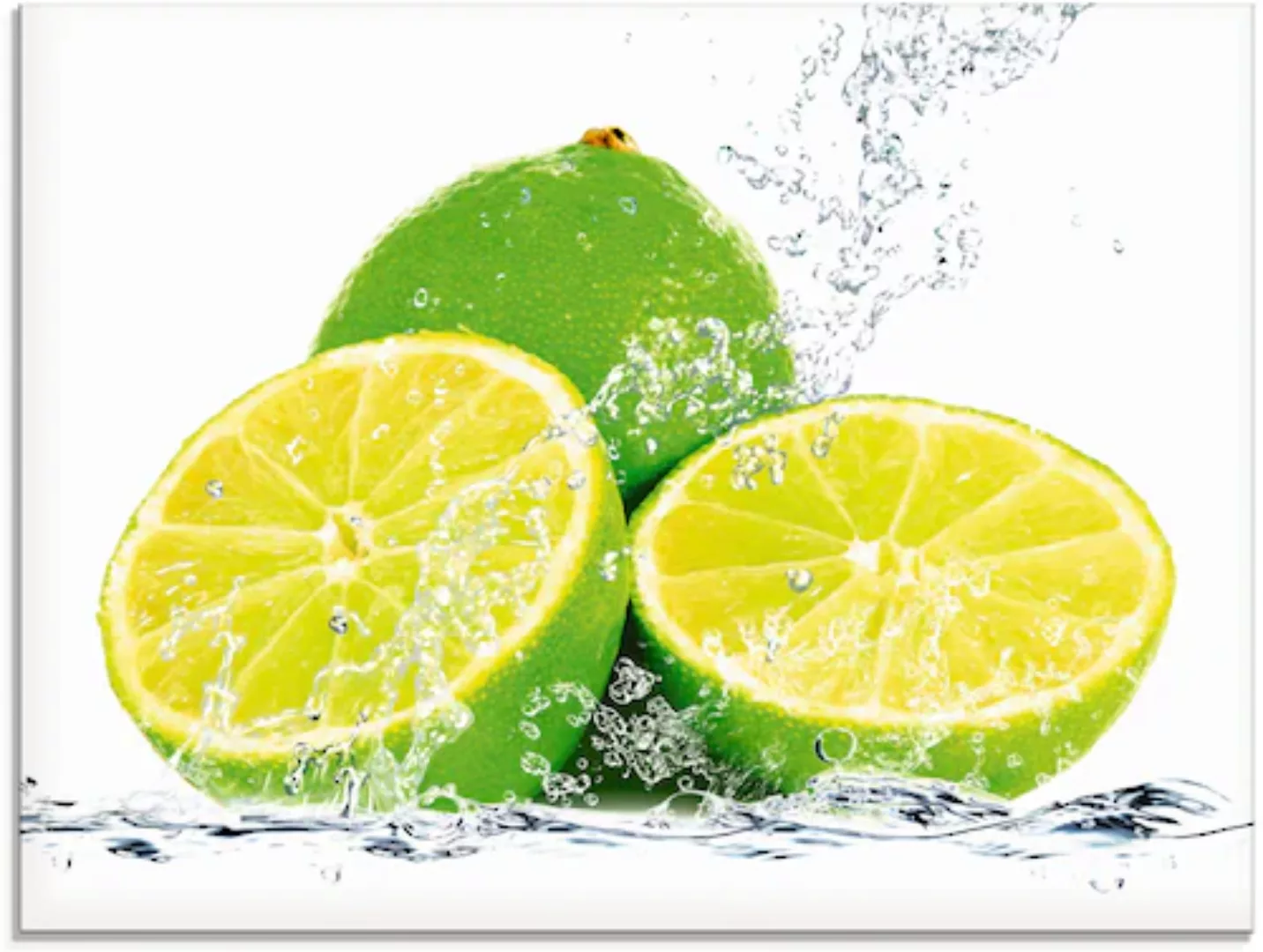 Artland Glasbild »Limette mit Spritzwasser«, Lebensmittel, (1 St.), in vers günstig online kaufen