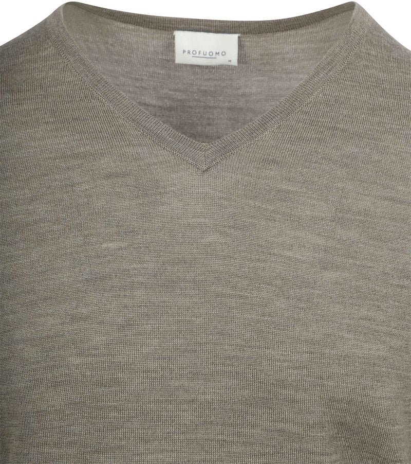 Profuomo Pullover V-Neck Merinowolle Grün - Größe XL günstig online kaufen