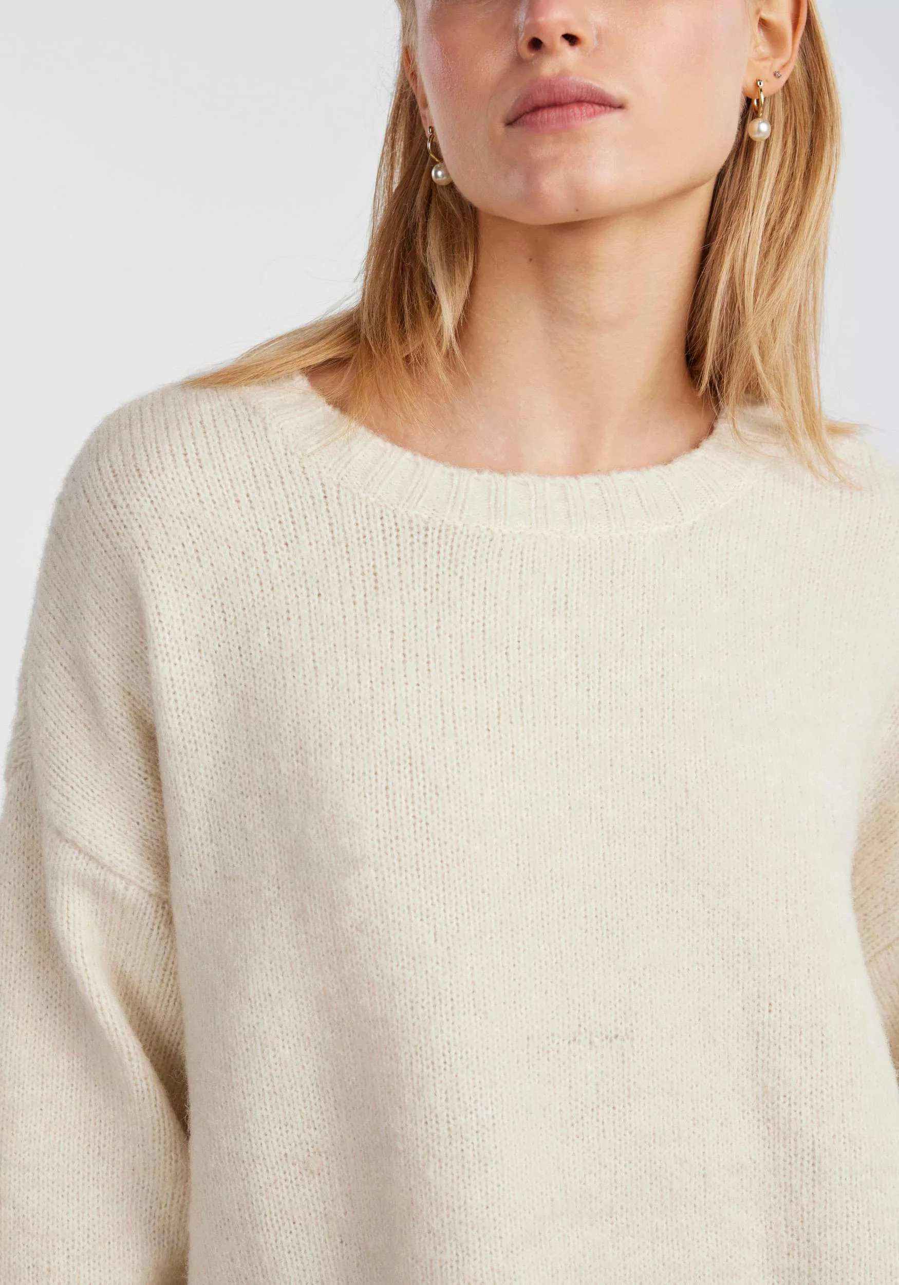 pieces Rundhalspullover PCNANCY LS LOOSE O-NECK KNIT NOOS BC Oversized günstig online kaufen