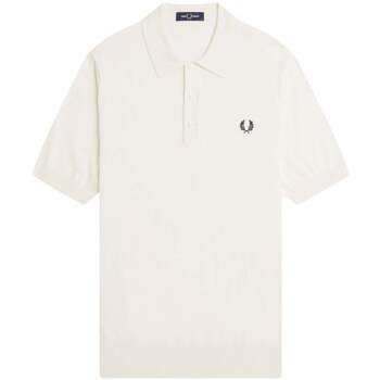 Fred Perry  T-Shirts & Poloshirts Cotton Knitted Polo Shirt Ecru günstig online kaufen