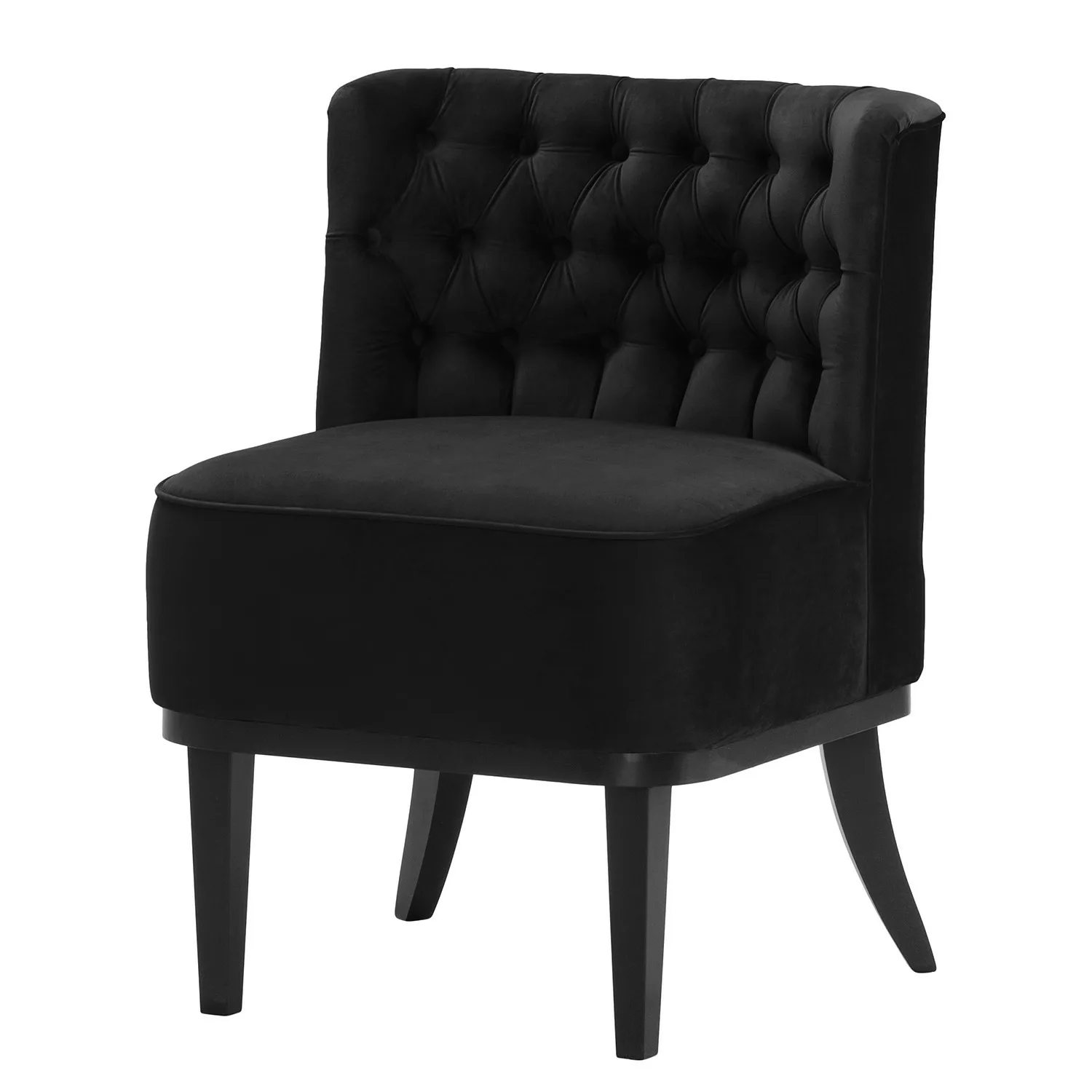 home24 Norrwood Sessel Farida I Schwarz Samt 72x80x65 cm (BxHxT) günstig online kaufen