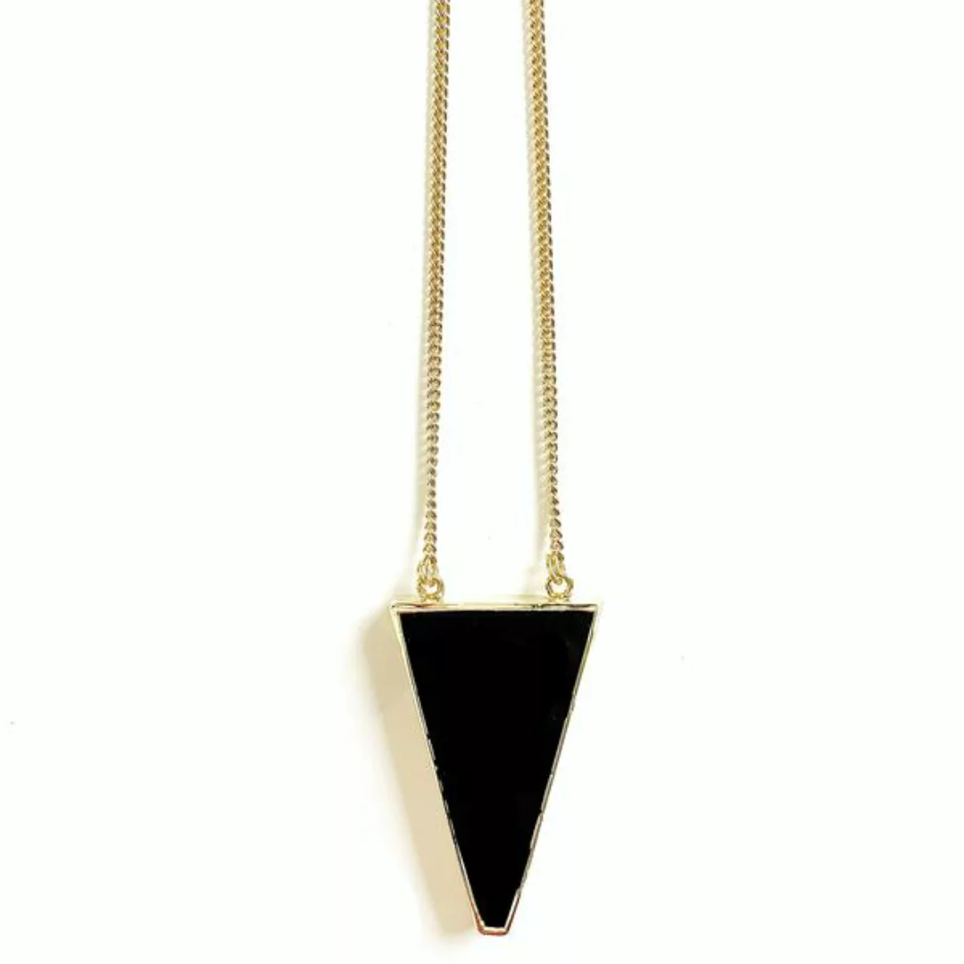 Onyx Dreieck Halskette, Vergoldet günstig online kaufen