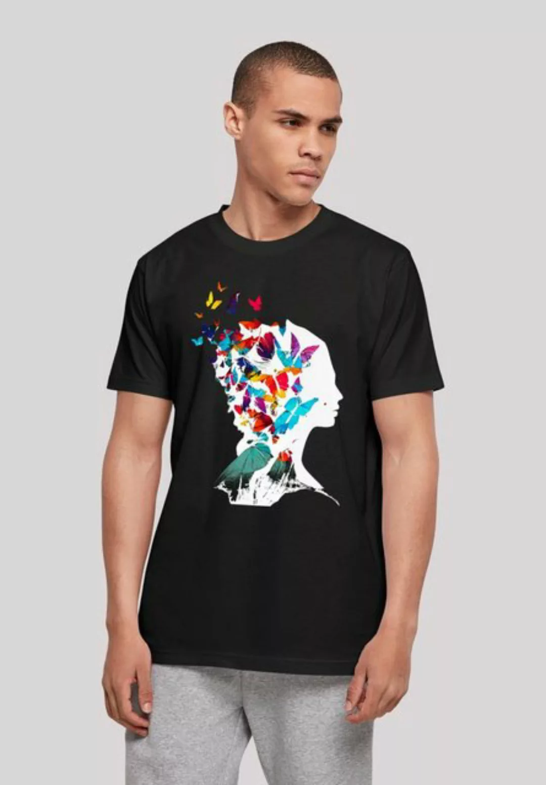 F4NT4STIC T-Shirt Schmetterling Silhouette TEE UNISEX Print günstig online kaufen