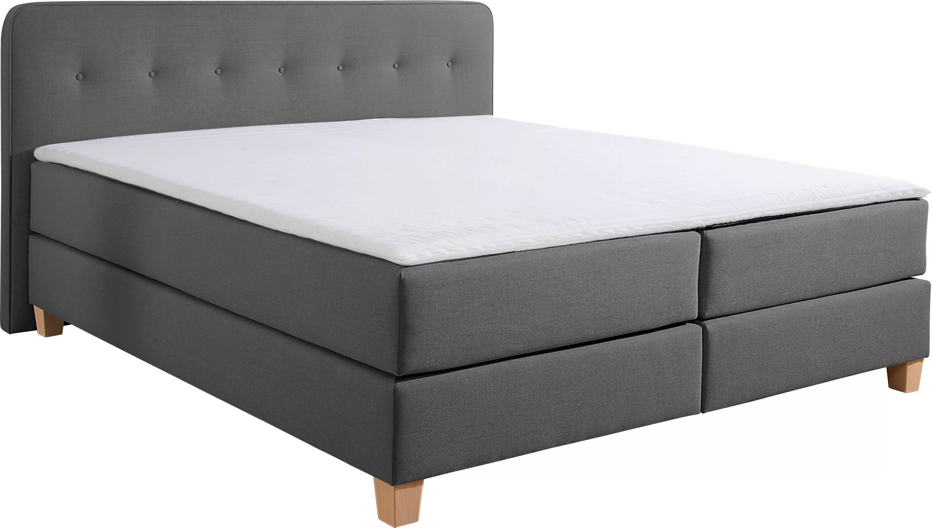 Home affaire Boxspringbett "Fargo", inkl. Topper, in 3 Matratzenarten, in S günstig online kaufen