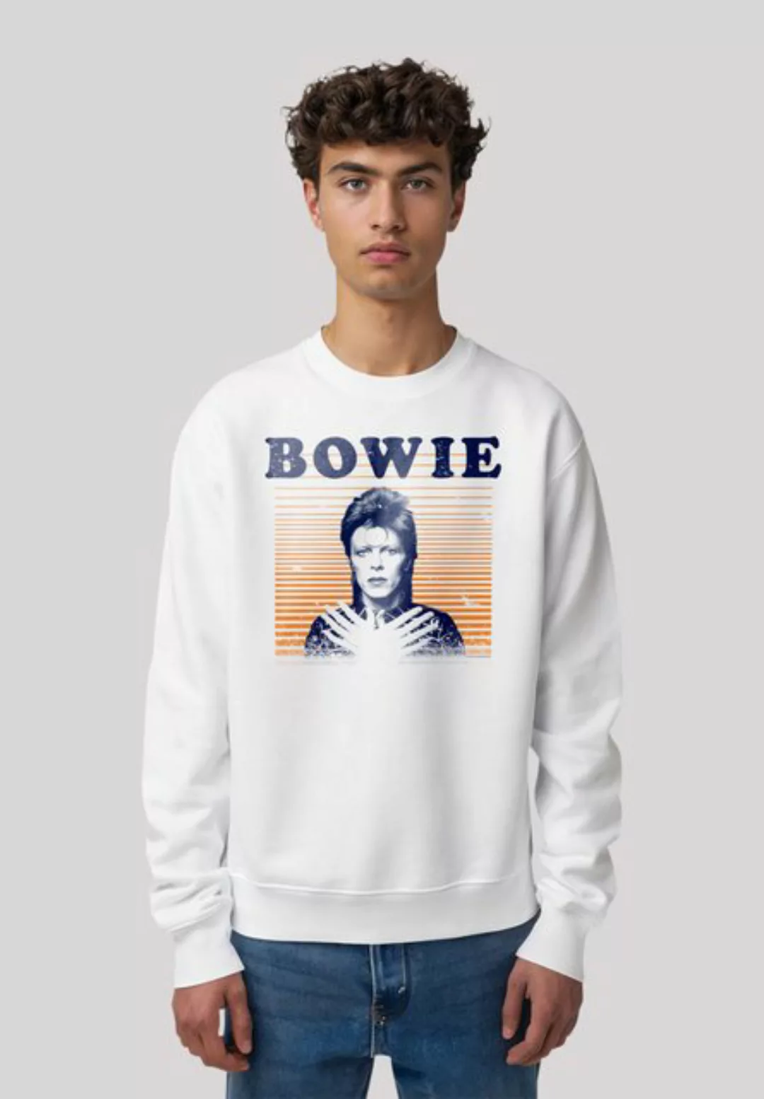 F4NT4STIC Sweatshirt David Bowie Orange Stripes Premium Qualität günstig online kaufen