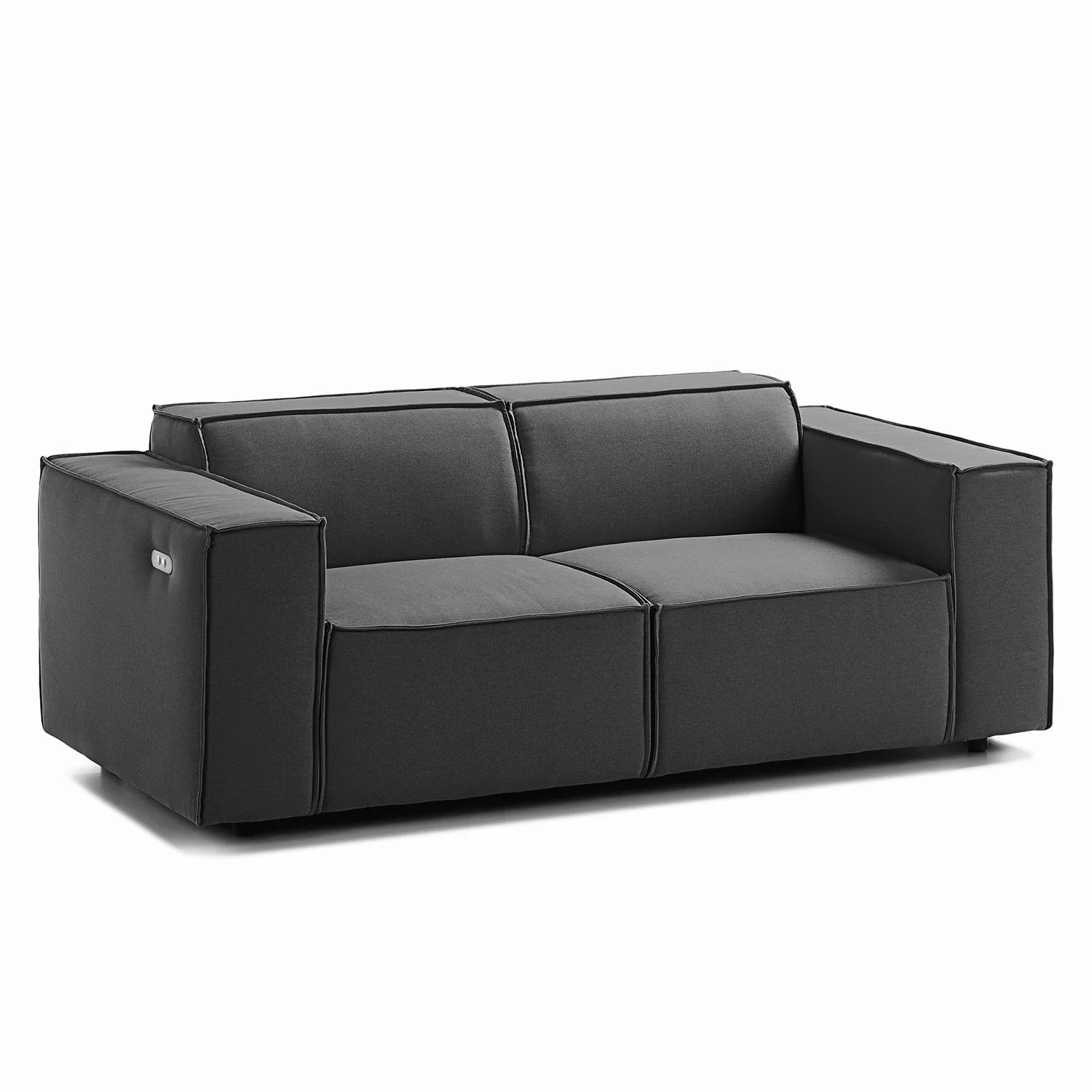 home24 Sofa Kinx 2-Sitzer Anthrazit Strukturstoff 189x70x96 cm (BxHxT) Mode günstig online kaufen