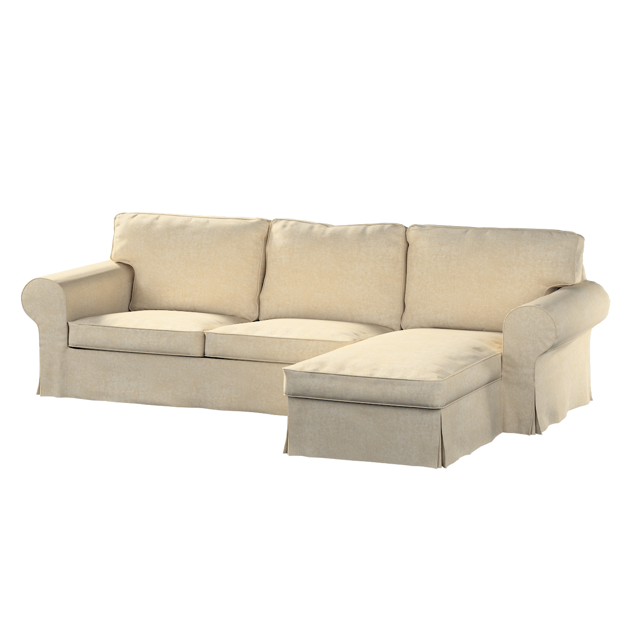 Bezug für Ektorp 2-Sitzer Sofa mit Recamiere, grau-beige, Ektorp 2-Sitzer S günstig online kaufen