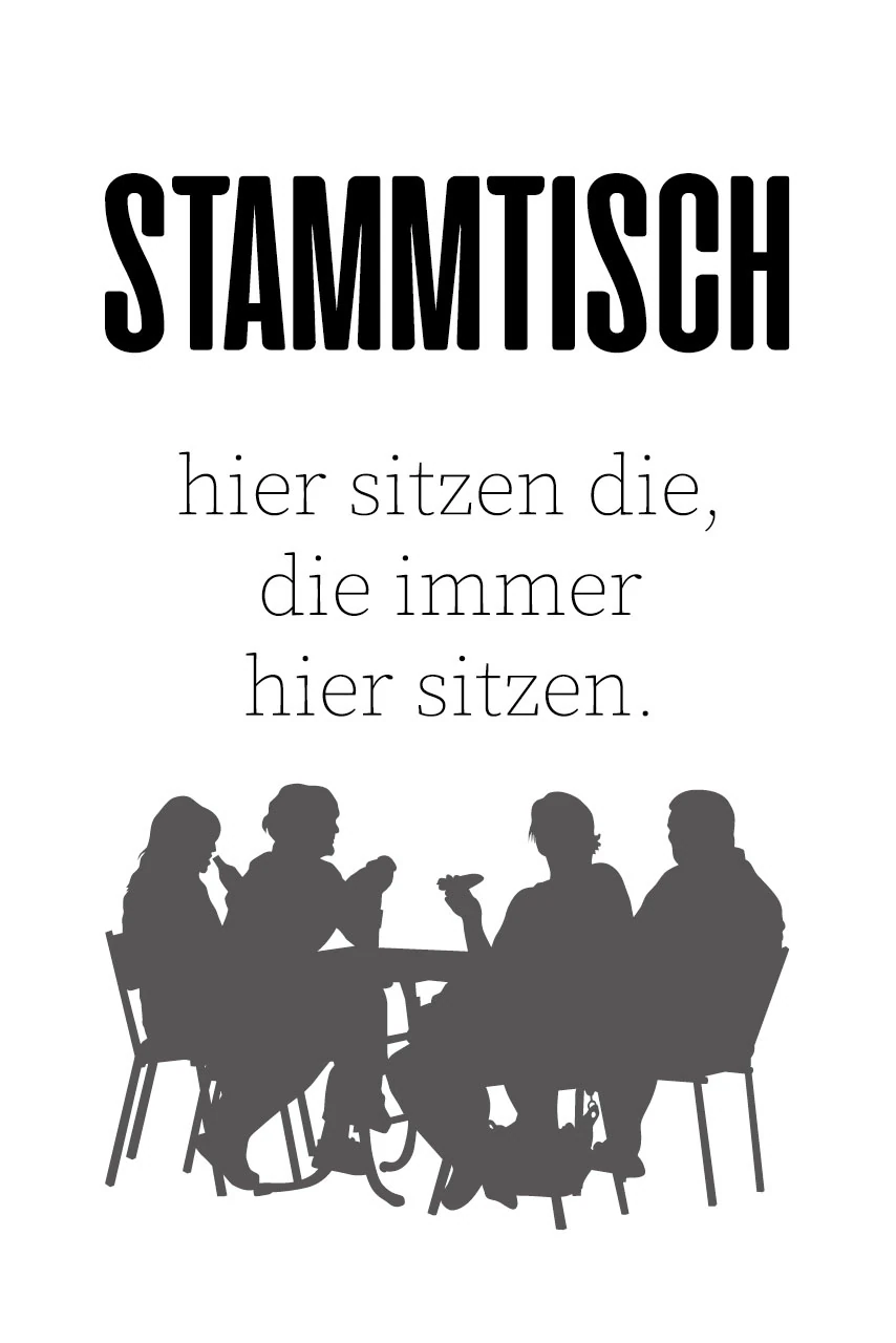 queence Wanddekoobjekt "STAMMTISCH", Stahlschild, Blechschild, Spruch, Witz günstig online kaufen