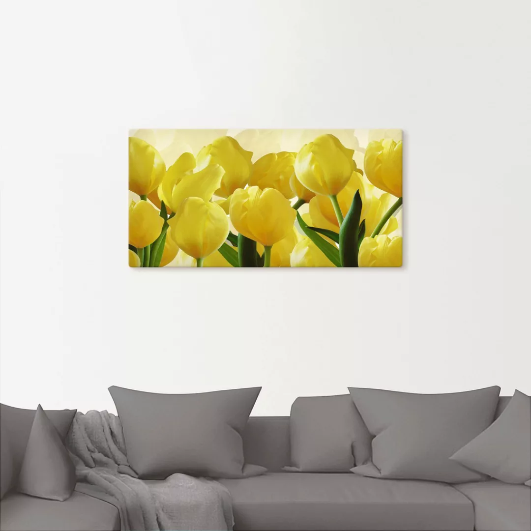 Artland Wandbild "Tulpenfeld gelb", Blumen, (1 St.), als Leinwandbild, Post günstig online kaufen