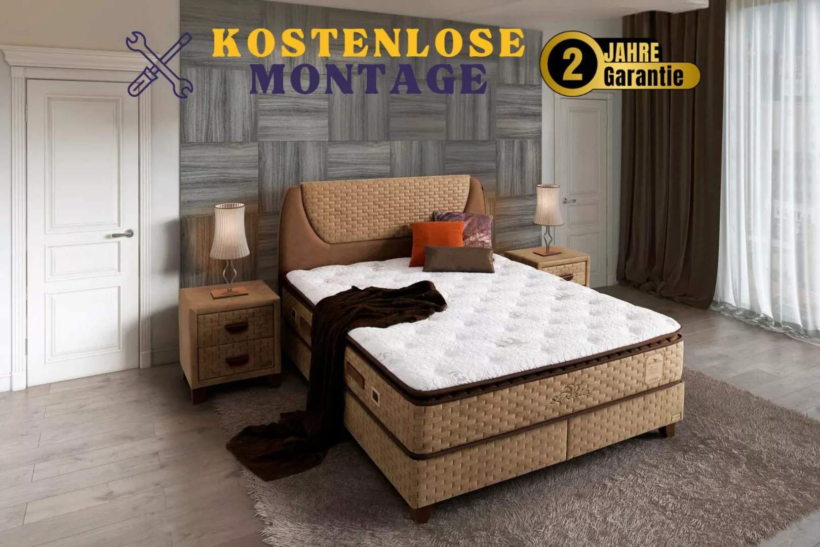 gowoll Boxspringbett Schlafzimmer Set Boxspringbett 180x200 - 140x200 Seren günstig online kaufen