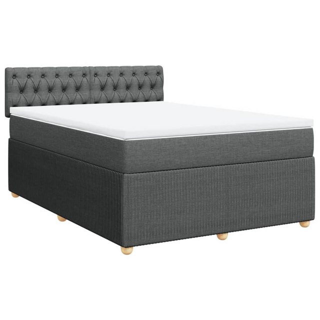 vidaXL Boxspringbett Boxspringbett mit Matratze Dunkelgrau 160x200 cm Stoff günstig online kaufen