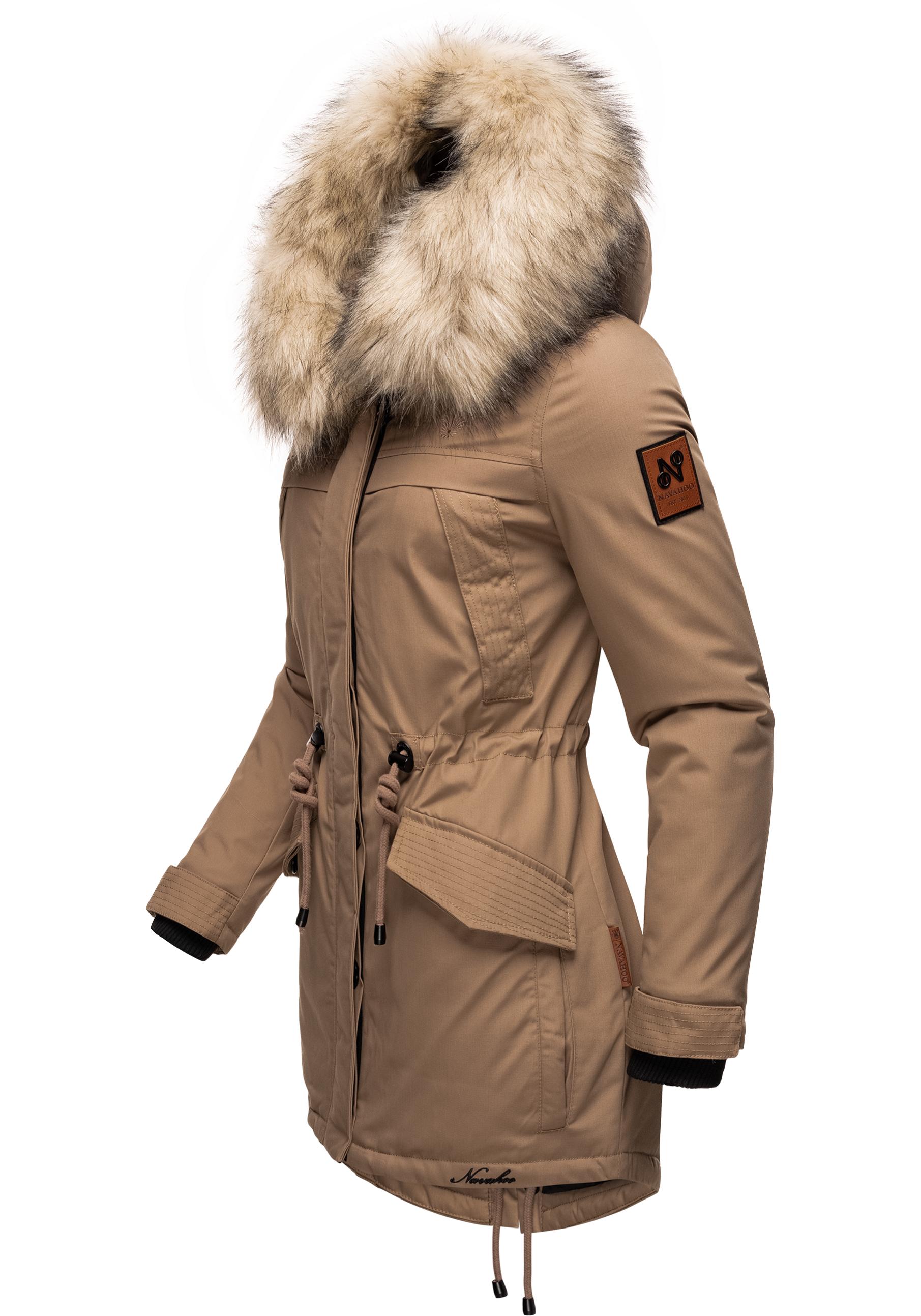 Navahoo Wintermantel Lady Like edler Parka m. abnehmbarem Kunstfell günstig online kaufen