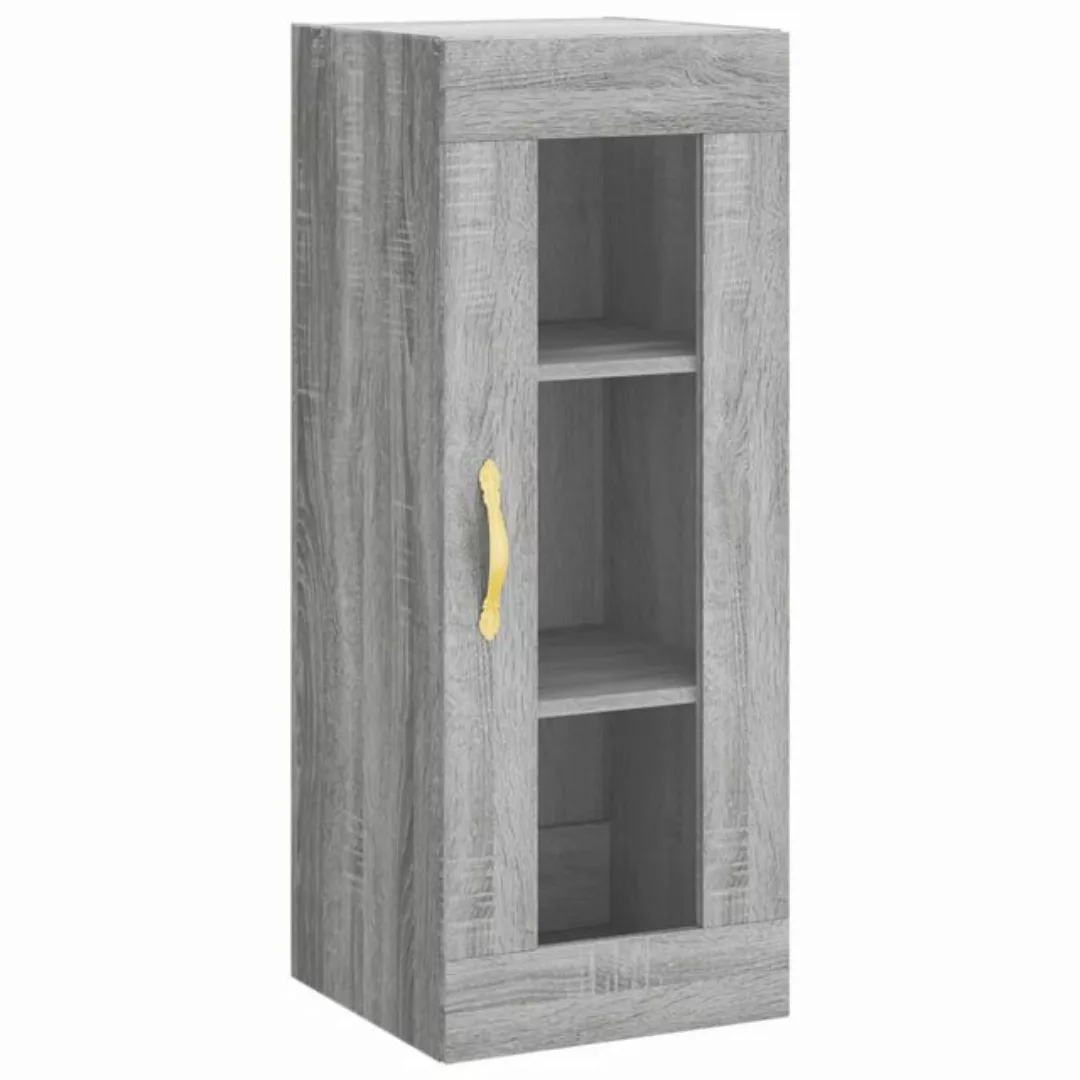 vidaXL Hängeschrank Wandschrank Grau Sonoma 34,5x34x90 cm Glas Vitrine Häng günstig online kaufen