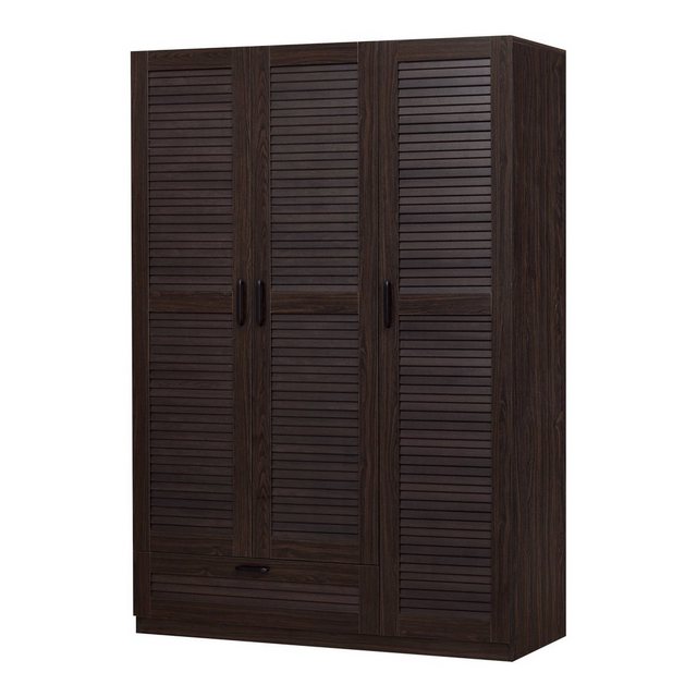 en.casa Kleiderschrank »Finning« 2 Stange, 4 Fächer, 1 Schublade 176x120x52 günstig online kaufen