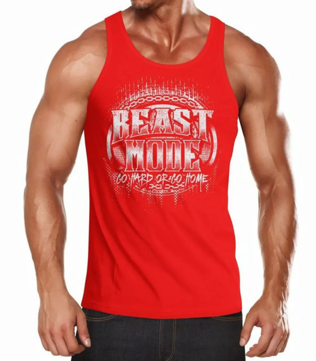 MoonWorks Tanktop Herren Tank-Top Beast Mode Moonworks® mit Print günstig online kaufen