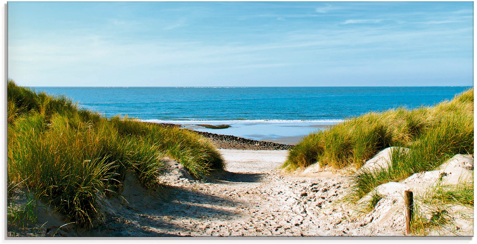 Artland Glasbild "Strand mit Sanddünen und Weg zur See", Strand, (1 St.), i günstig online kaufen