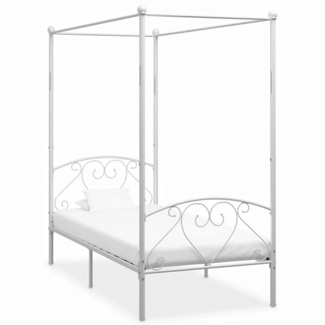 furnicato Bett Himmelbett-Gestell Weiß Metall 90 x 200 cm günstig online kaufen