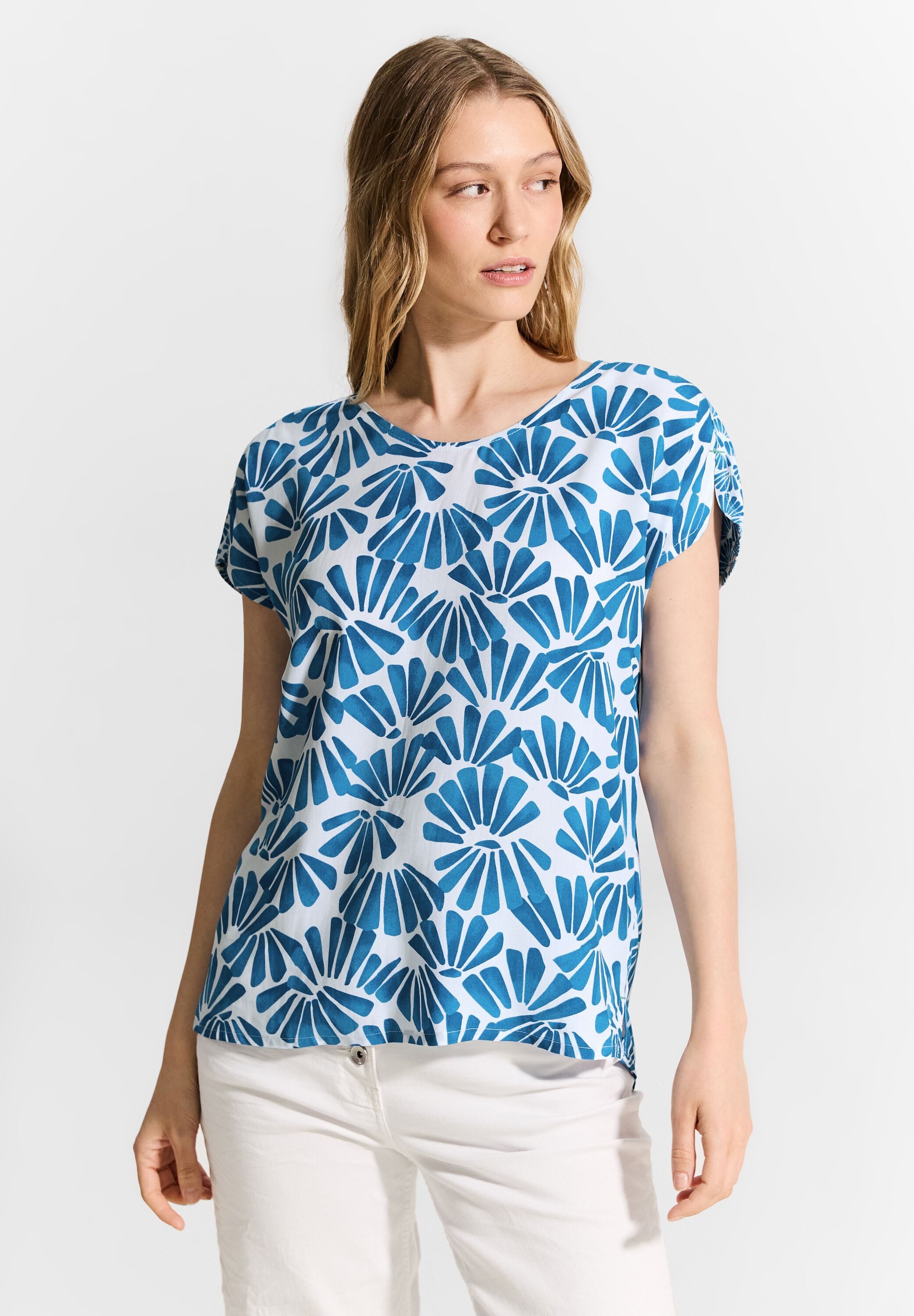 CECIL Kurzarmbluse mit All-Over Print günstig online kaufen