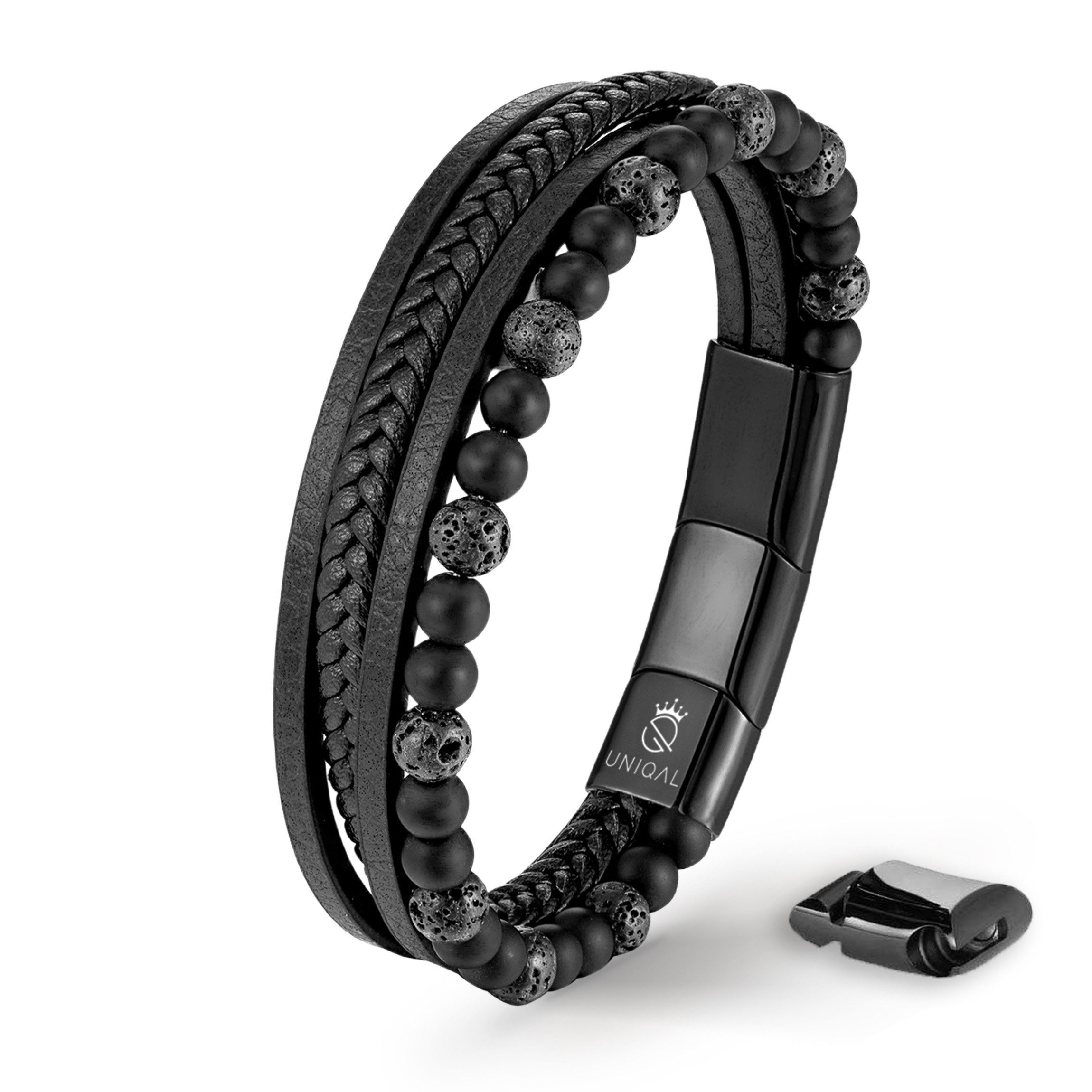 UNIQAL.de Lederarmband Lederarmband Herren "FANCY" Perlenarmband günstig online kaufen