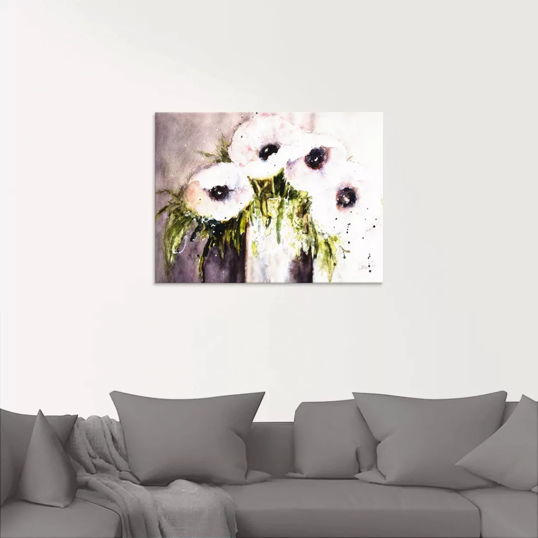 Artland Glasbild "Lila Mohn in Vase", Blumen, (1 St.), in verschiedenen Grö günstig online kaufen