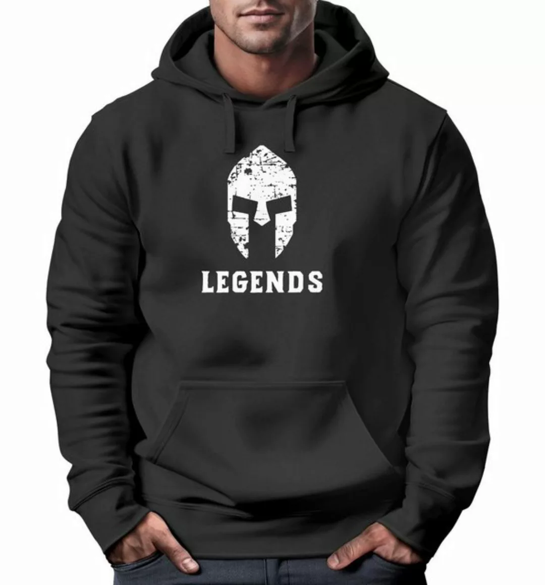 Neverless Hoodie Hoodie Herren Legends Sparta Spartaner Helm Neverless günstig online kaufen