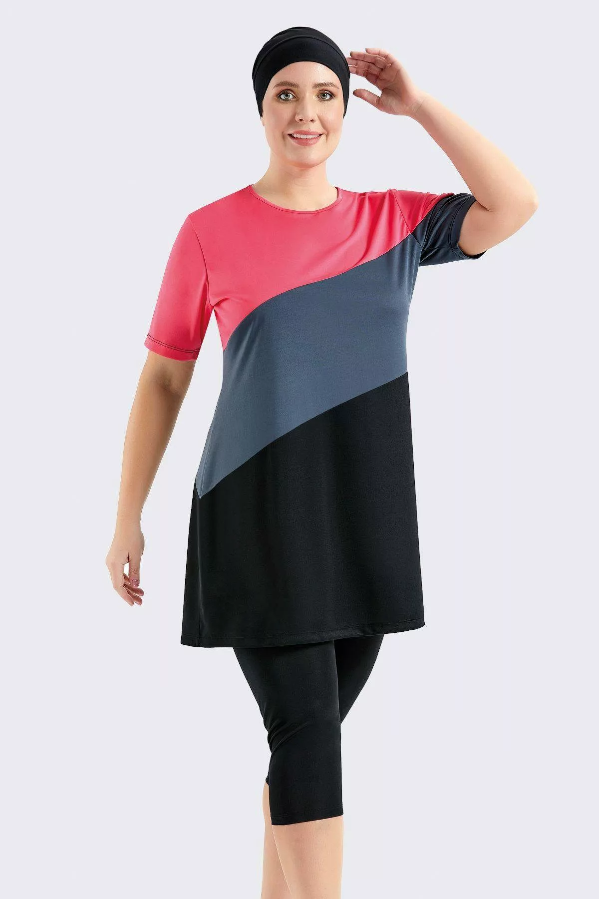 C&CITY Schwimmanzug Übergröße Kurzarm Leggings Halbbedeckter günstig online kaufen