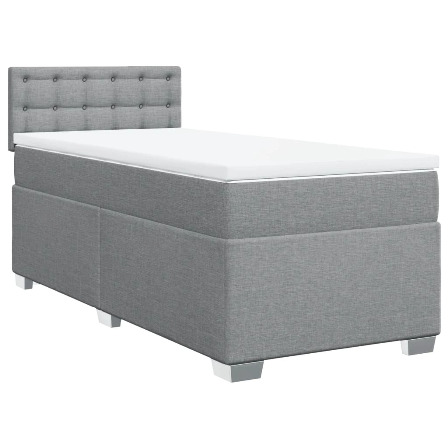 vidaXL Boxspringbett mit Matratze Hellgrau 90x190 cm Stoff2105618 günstig online kaufen