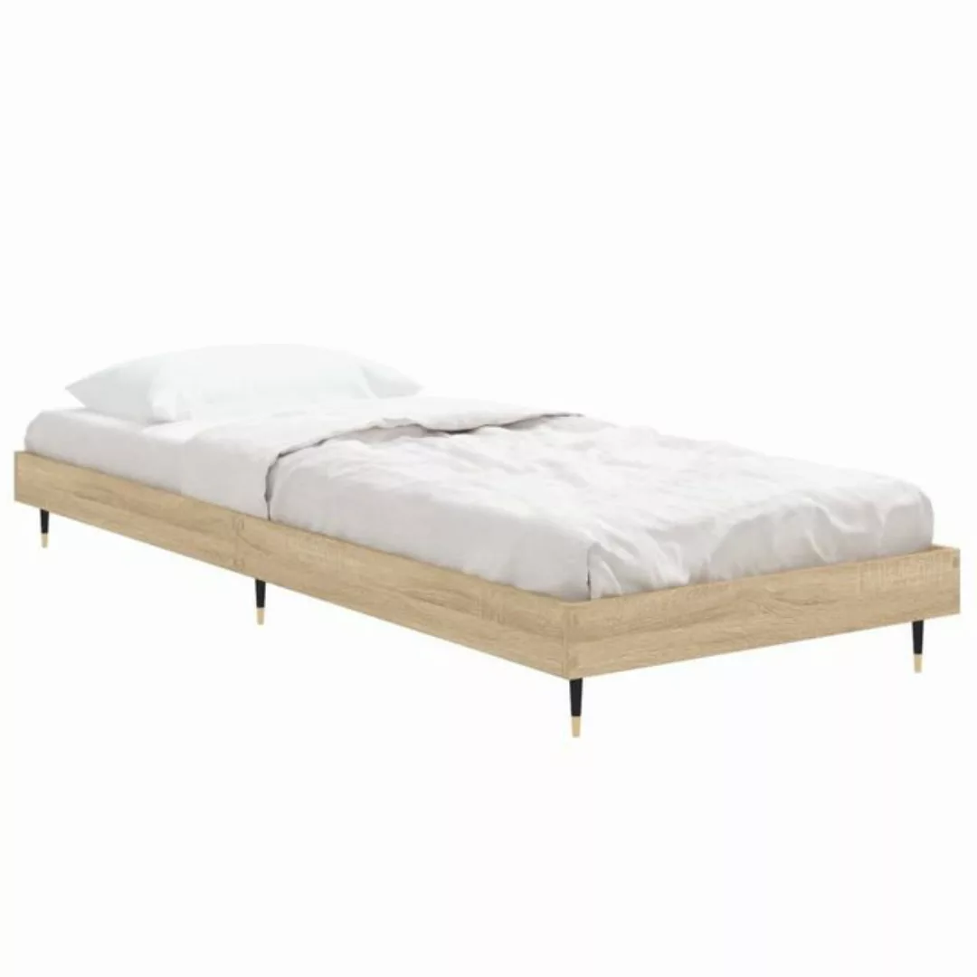 vidaXL Bett Bettgestell Räuchereiche 75x190 cm Holzwerkstoff günstig online kaufen