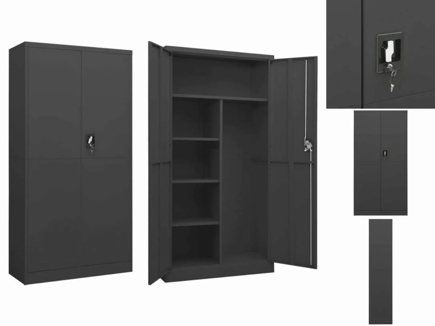 vidaXL Spind Schließfachschrank Anthrazit 90x40x180 cm Stahl günstig online kaufen