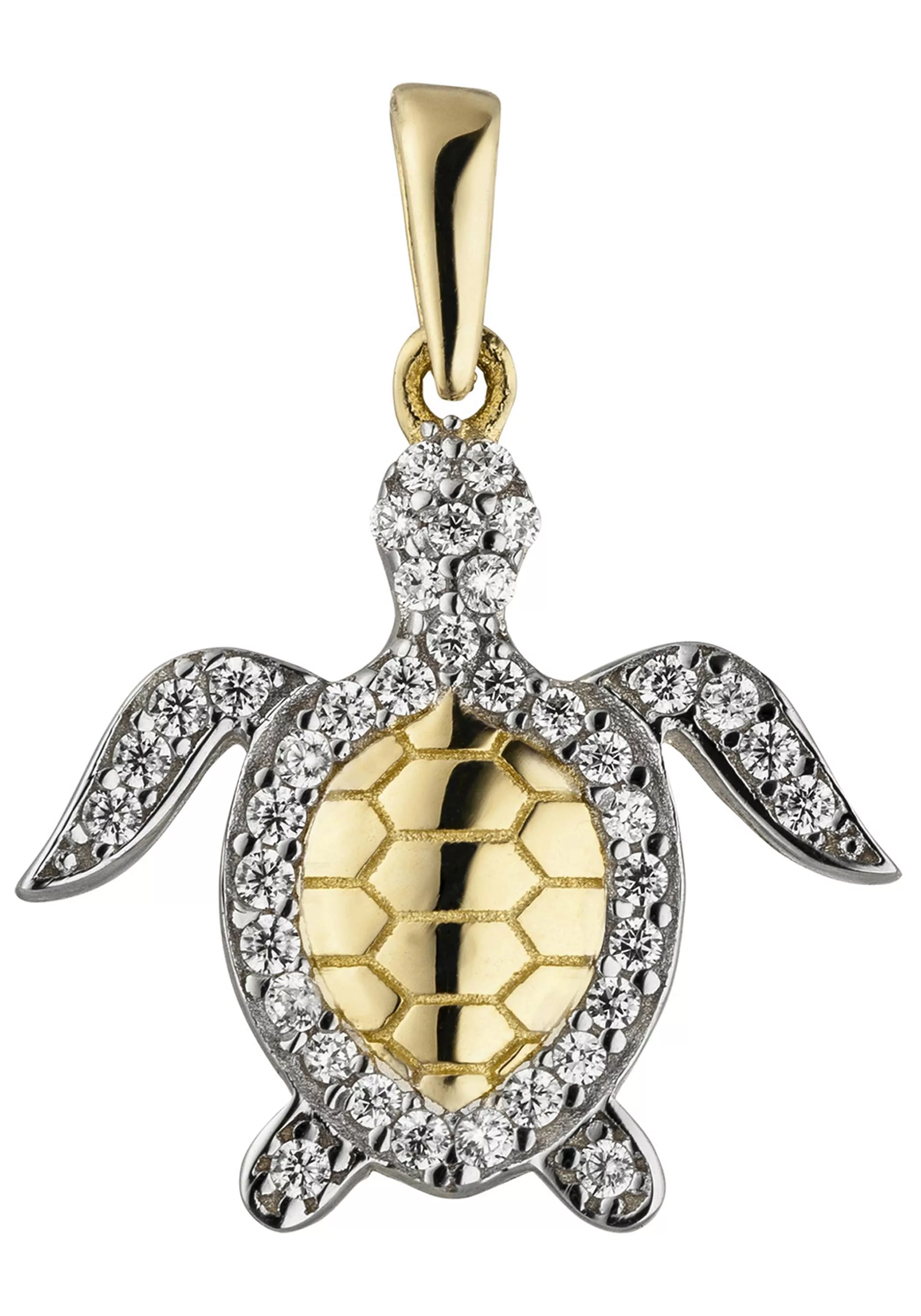 JOBO Kettenanhänger "Anhänger Schildkröte", 333 Gold bicolor mit 38 Zirkoni günstig online kaufen