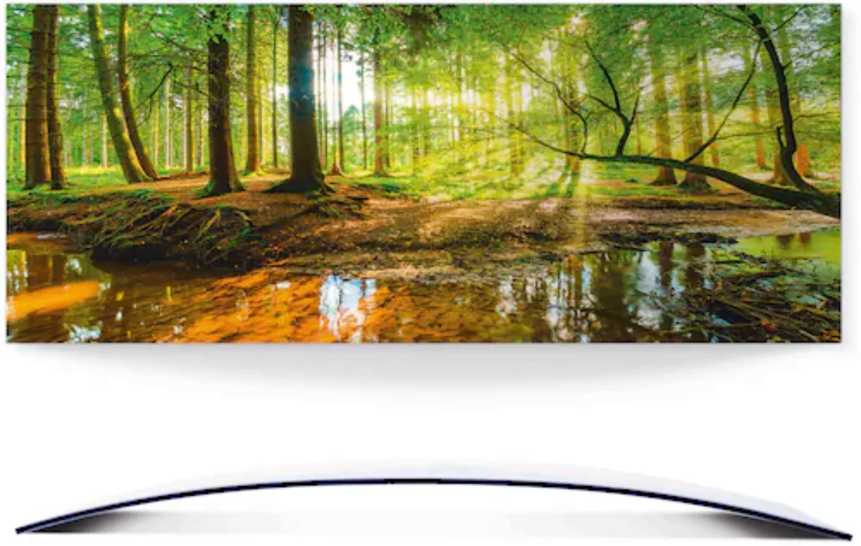 Artland Wandbild "Wald mit Bach", Wald, (1 St.), 3D Optik gebogen günstig online kaufen