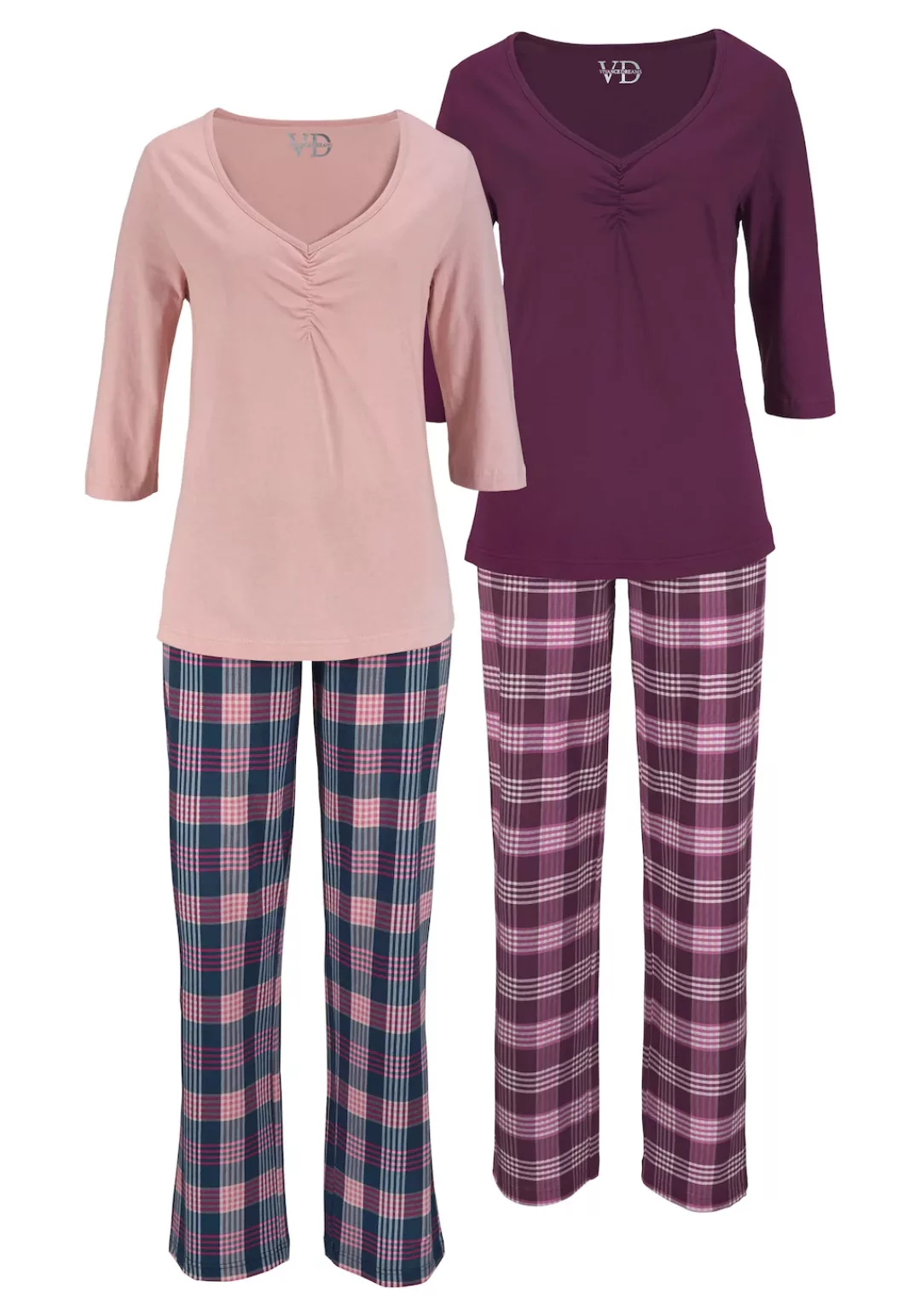 Vivance Dreams Pyjama, (4 tlg., 2 Stück) günstig online kaufen