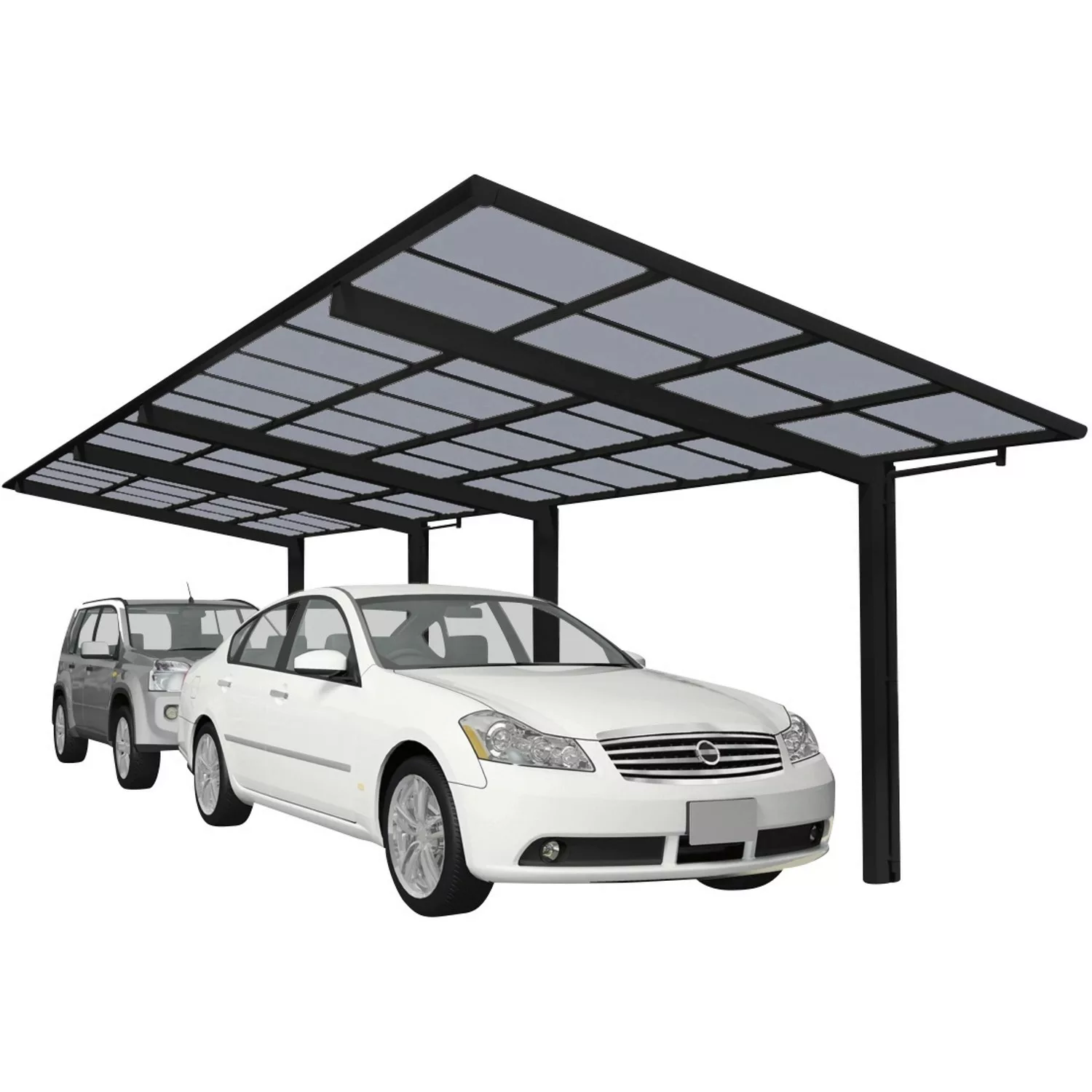 Ximax Alu Doppelcarport Linea Tandem Typ 80 Schwarz 273 x 983 cm Sonderfert günstig online kaufen