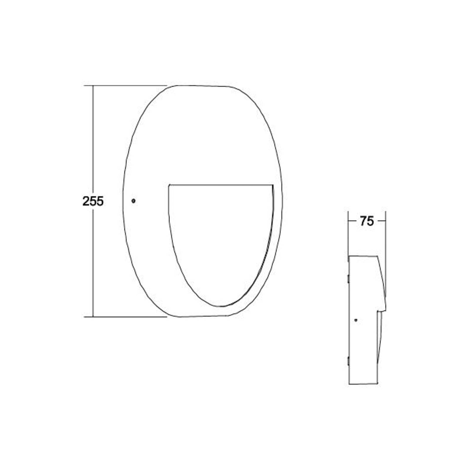 BRUMBERG Eye LED-Außenwandleuchte, halb, weiß günstig online kaufen