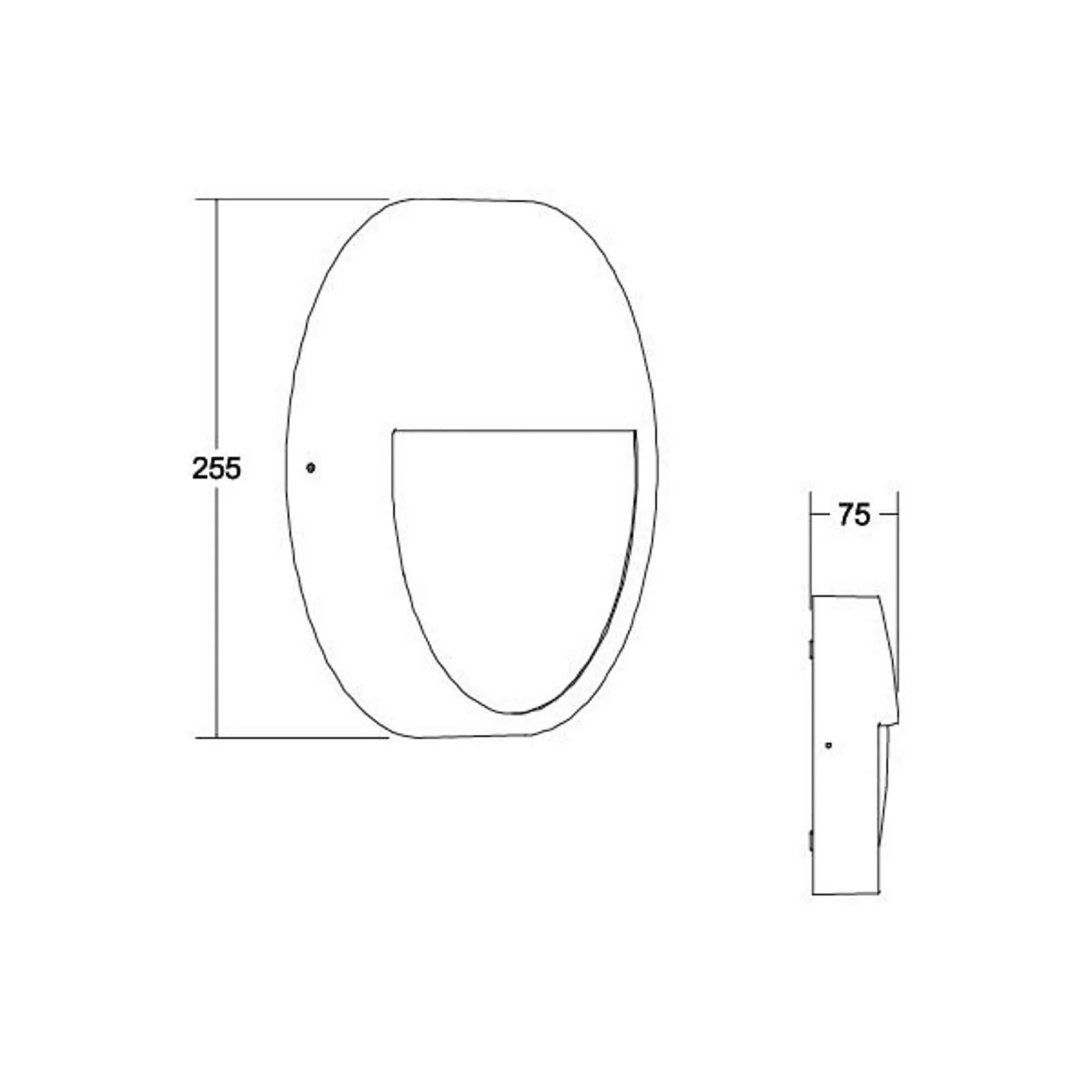 BRUMBERG Eye LED-Außenwandleuchte, halb, weiß günstig online kaufen