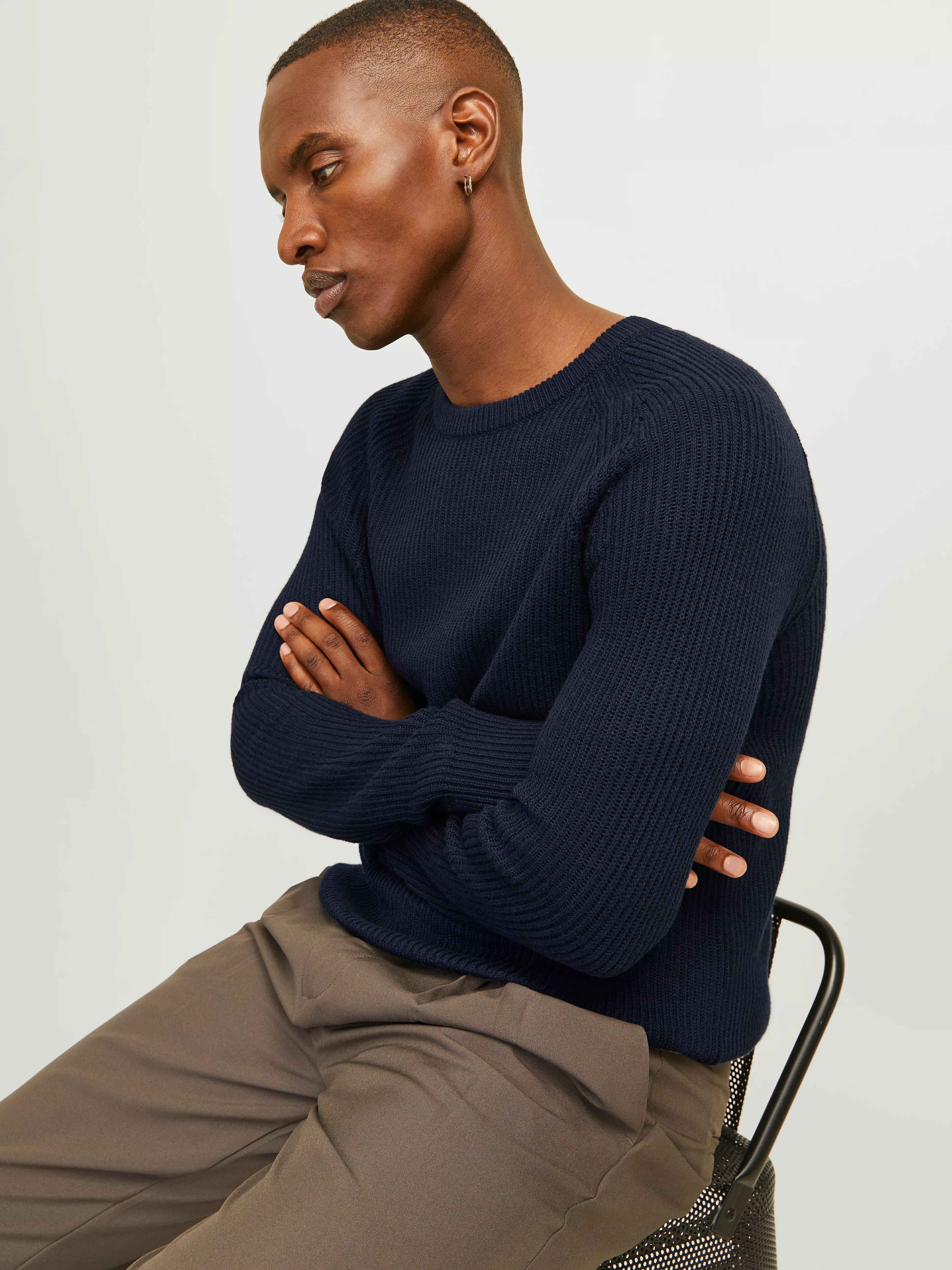 Jack & Jones Rundhalspullover JJPANNEL KNIT günstig online kaufen