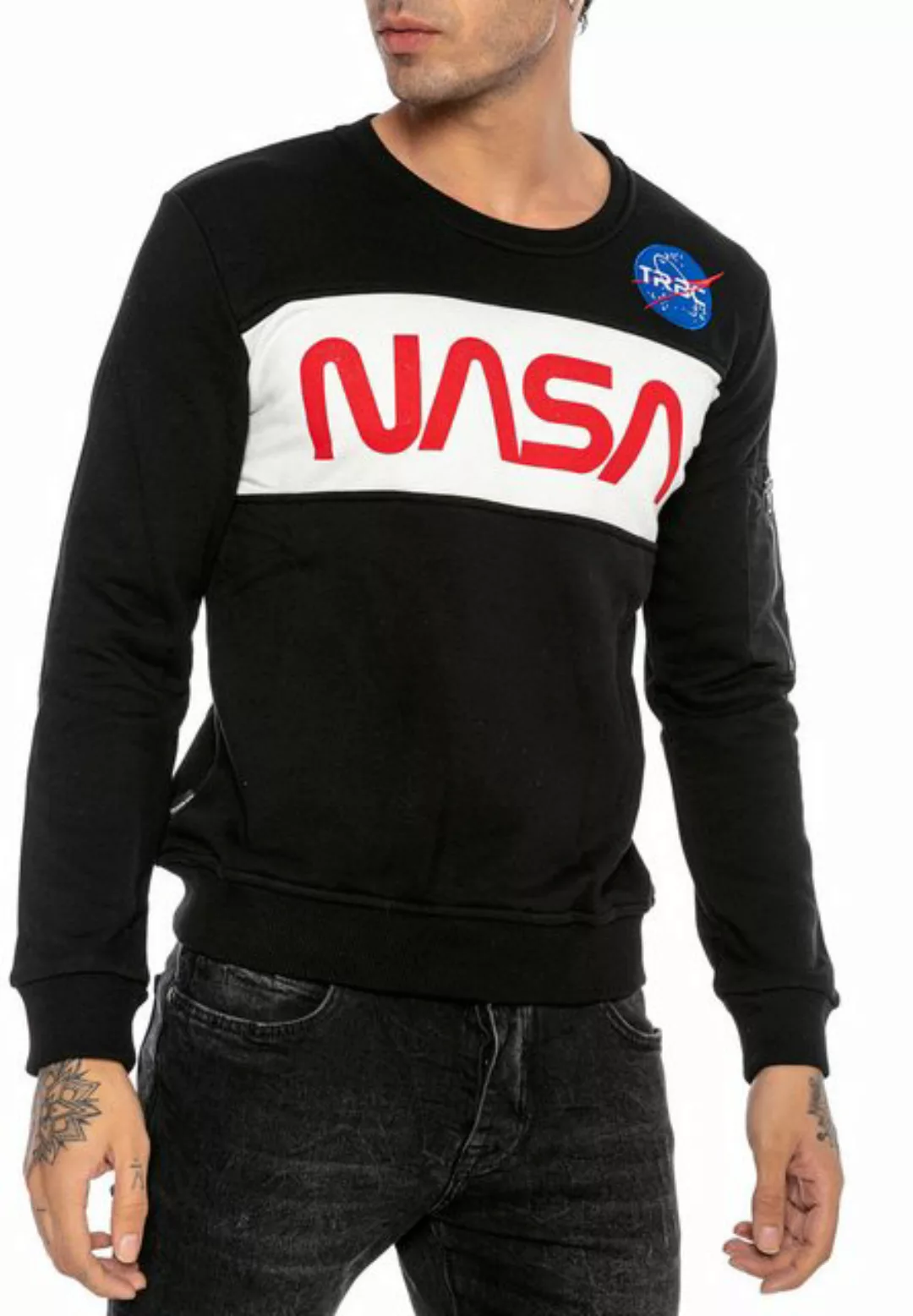 RedBridge Sweatshirt mit NASA Print Sportlicher Pullover im Astronauten-Loo günstig online kaufen