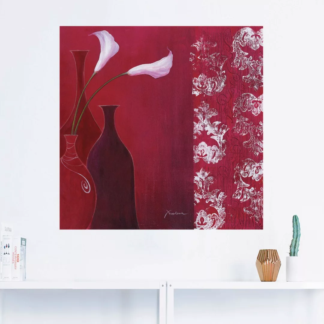 Artland Wandbild "Callas in Vase", Vasen & Töpfe, (1 St.), als Leinwandbild günstig online kaufen