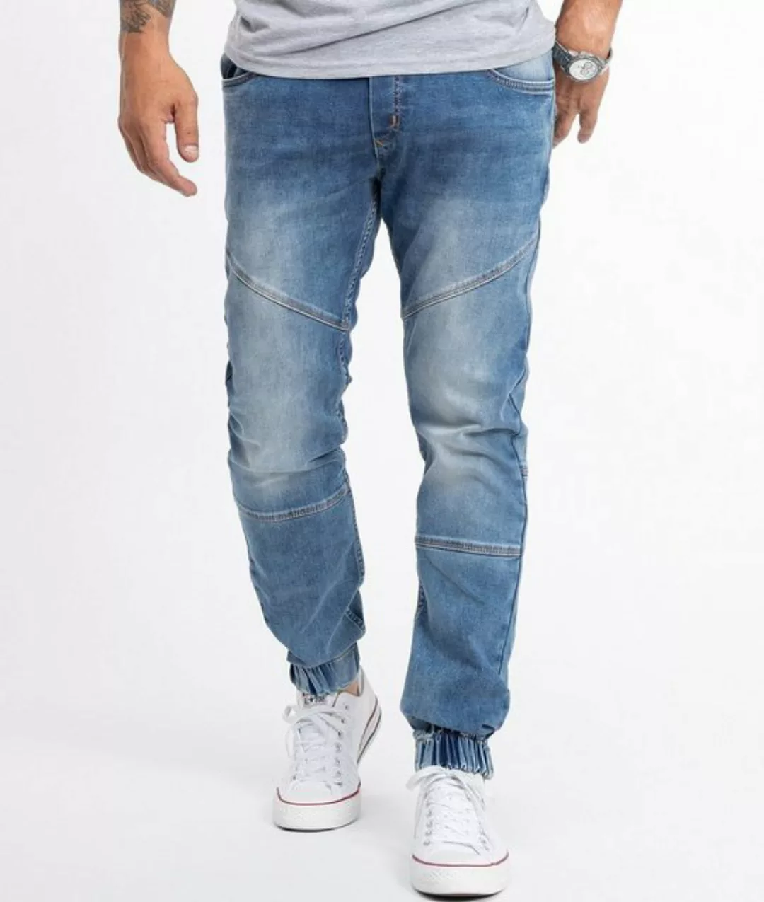 Rock Creek Tapered-fit-Jeans Herren Jeans Jogger-Style Blau RC-2184 günstig online kaufen