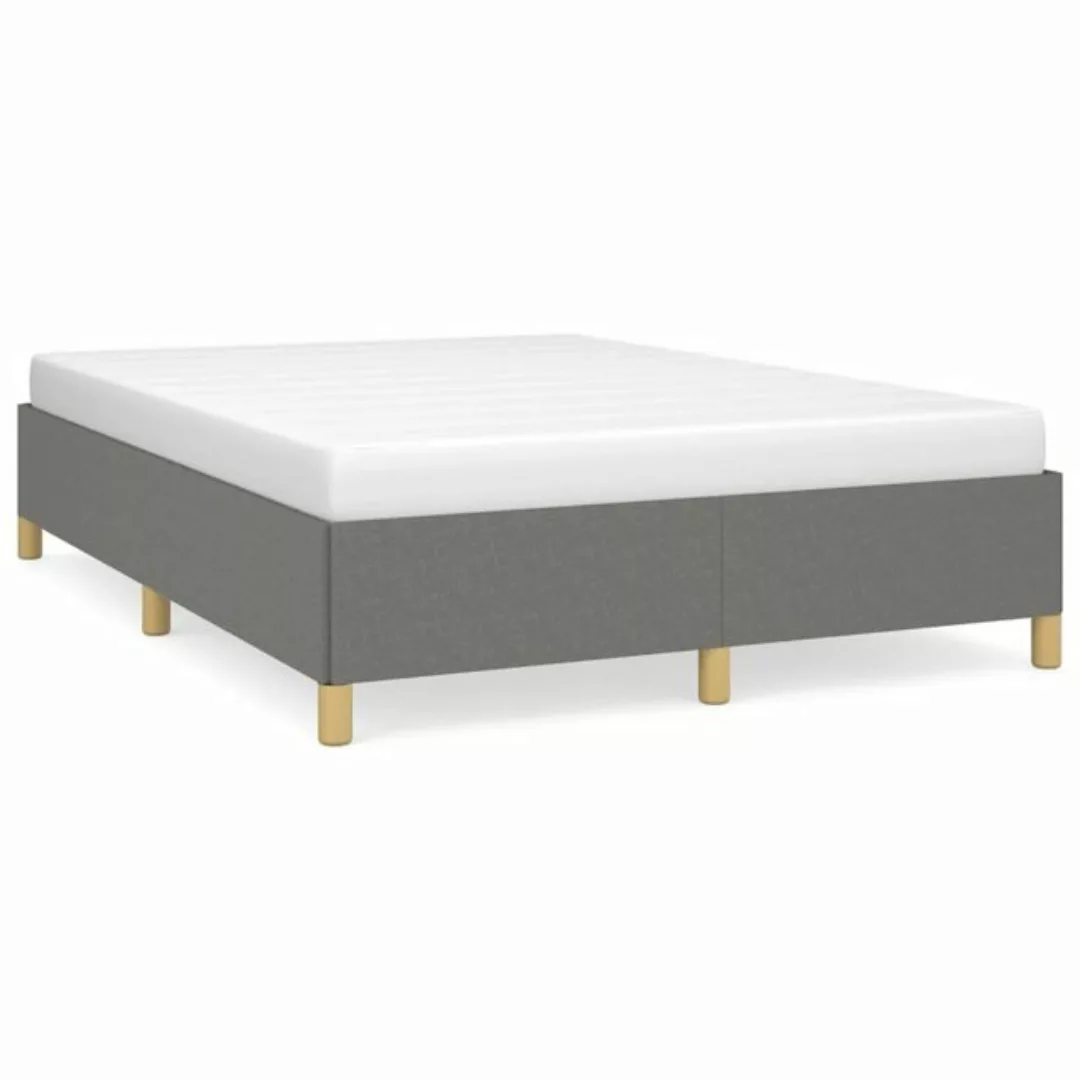 furnicato Bett Bettgestell Dunkelgrau 140x190 cm Stoff günstig online kaufen