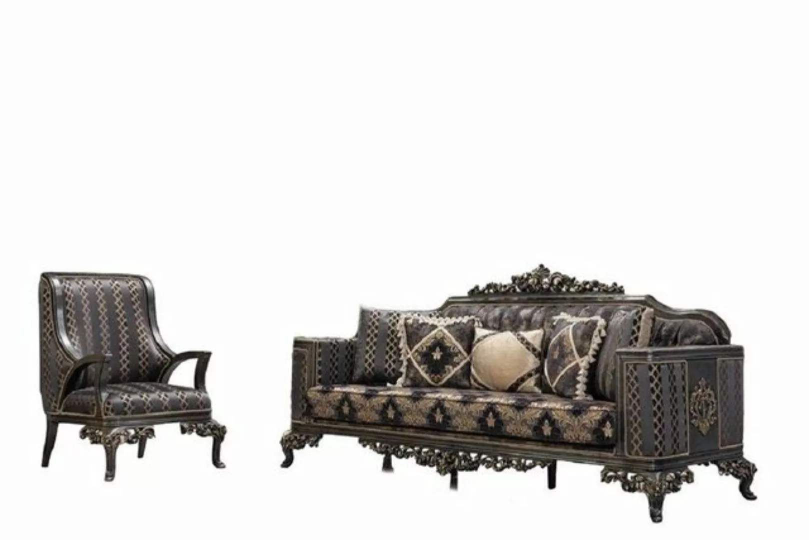 Xlmoebel Sofa Klassisches Barock-Sofa Set mit 3+1 Sitzen, Luxus Chesterfiel günstig online kaufen