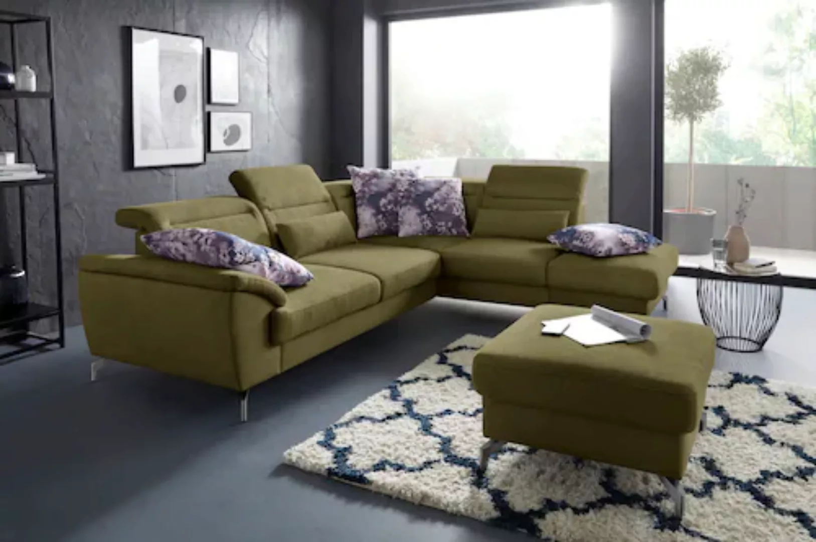 sit&more Ecksofa »Percy L-Form«, 12 cm Fußhöhe, Sitztiefenverstellung, wahl günstig online kaufen