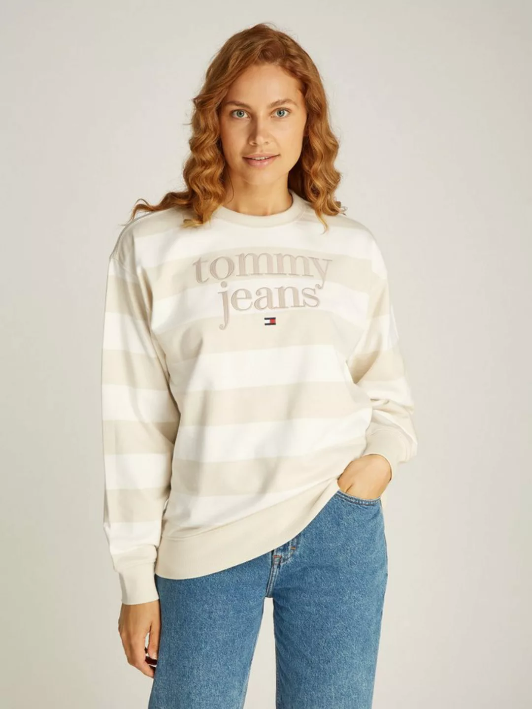 Tommy Jeans Sweatshirt TJW RLX STRIPE ESS LOGO 1 CREW mit Streifendessin, L günstig online kaufen