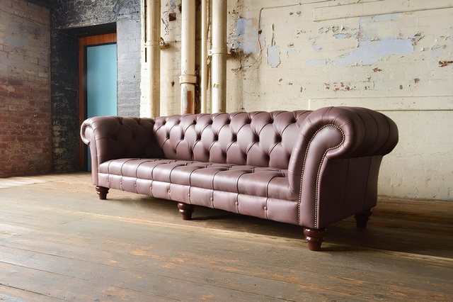 Xlmoebel Sofa Chesterfield Echtleder Polster Luxus-Design Sofa Klassik 4-Si günstig online kaufen