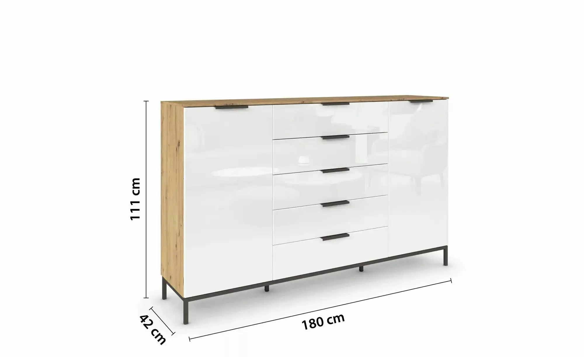 Highboard ¦ holzfarben ¦ Maße (cm): B: 180 H: 111 Kommoden & Sideboards > H günstig online kaufen