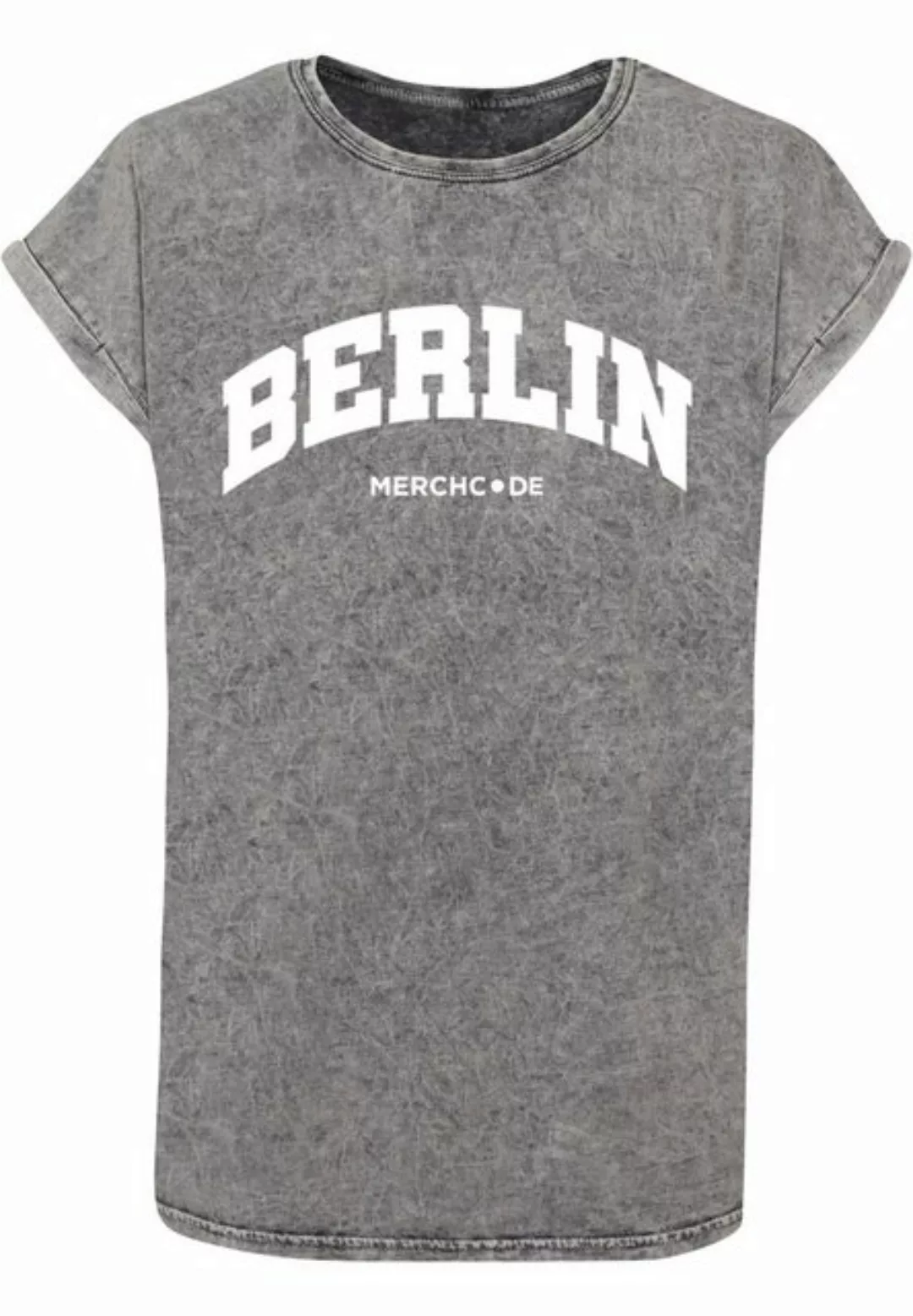 Merchcode T-Shirt Merchcode Damen Ladies Berlin Wording - Acid Washed T-Shi günstig online kaufen