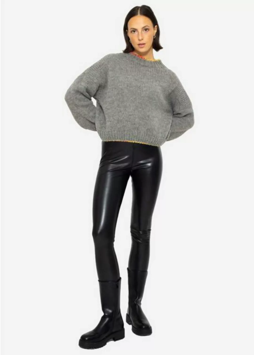 SASSYCLASSY Lederhose Skinny High-Rise Damen Leggings mit Thermo-Futter Hig günstig online kaufen